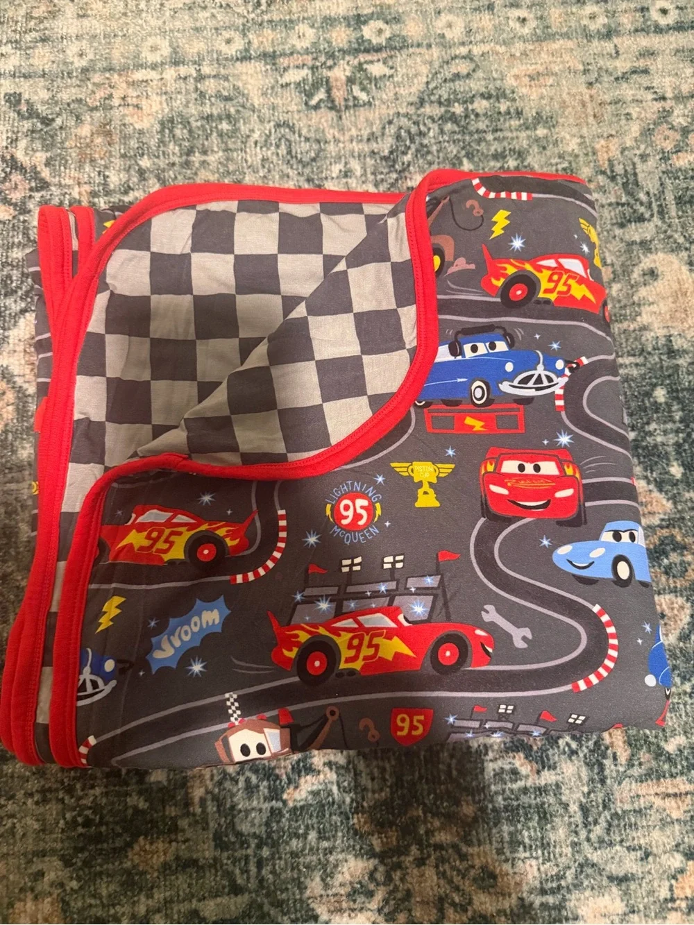 Disney Lightning McQueen Kids Throw Blanket - Gray & Red